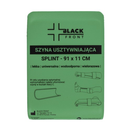 Aluminiowy rdzeń w piance formuje się w rynnę pod kończynę i trzyma nadany kształt